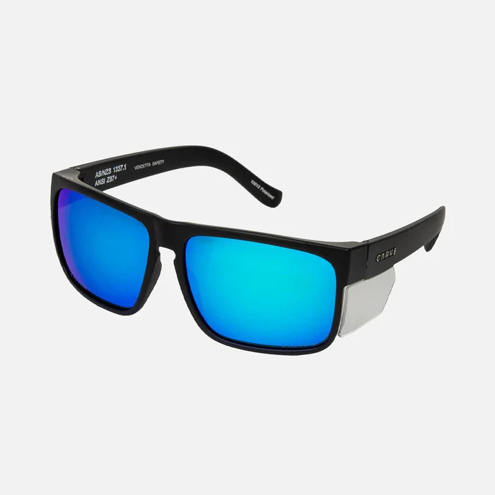 Vendetta Z87 - Safety Matte Black Frame with Polarized Blue Iridium Lens