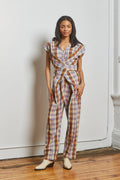 VENUS WRAP JUMPER | CHESTNUT CHEX