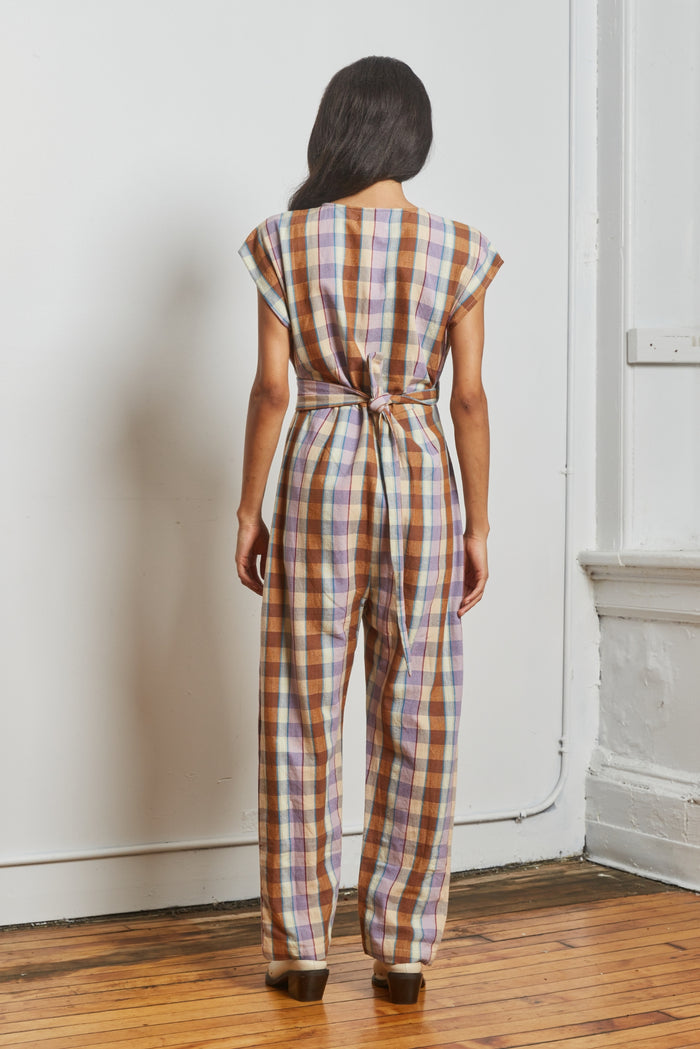 VENUS WRAP JUMPER | CHESTNUT CHEX