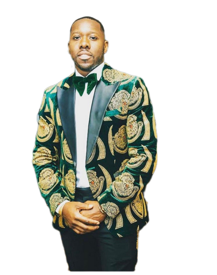 Wedding suit/ isiagu African men's suit and free matching bow tie - Dimaz