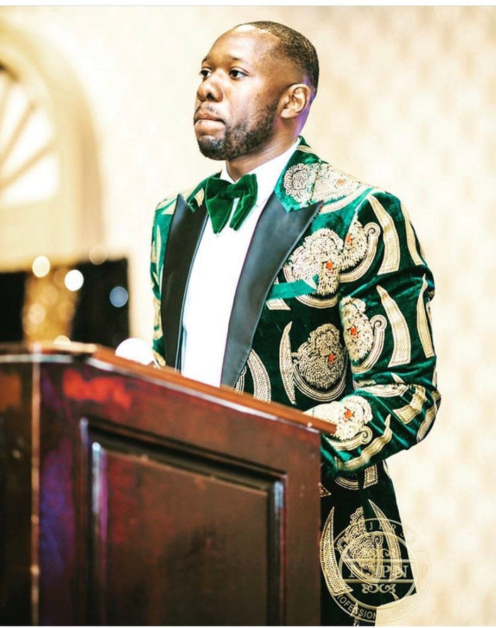 Wedding suit/ isiagu African men's suit and free matching bow tie - Dimaz