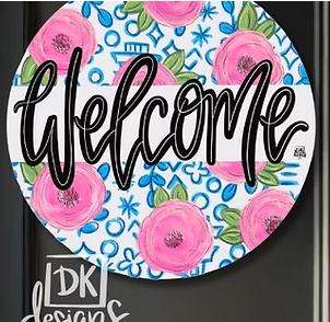Welcome Chinoiserie Door Hanger