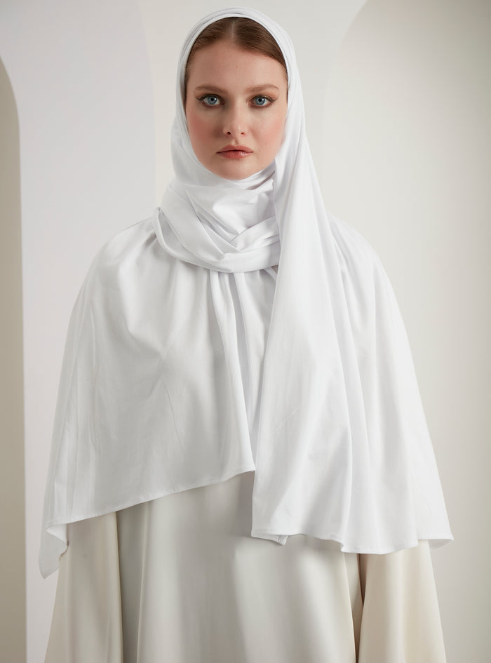 White Cotton Jersey Scarves Shawl - Store WF