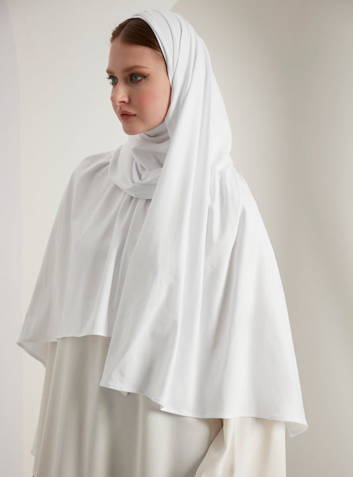 White Cotton Jersey Scarves Shawl - Store WF