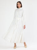 White Embroidered Cotton Maxi Dress - Store WF