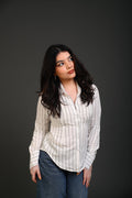 White Striped fitted shirt
