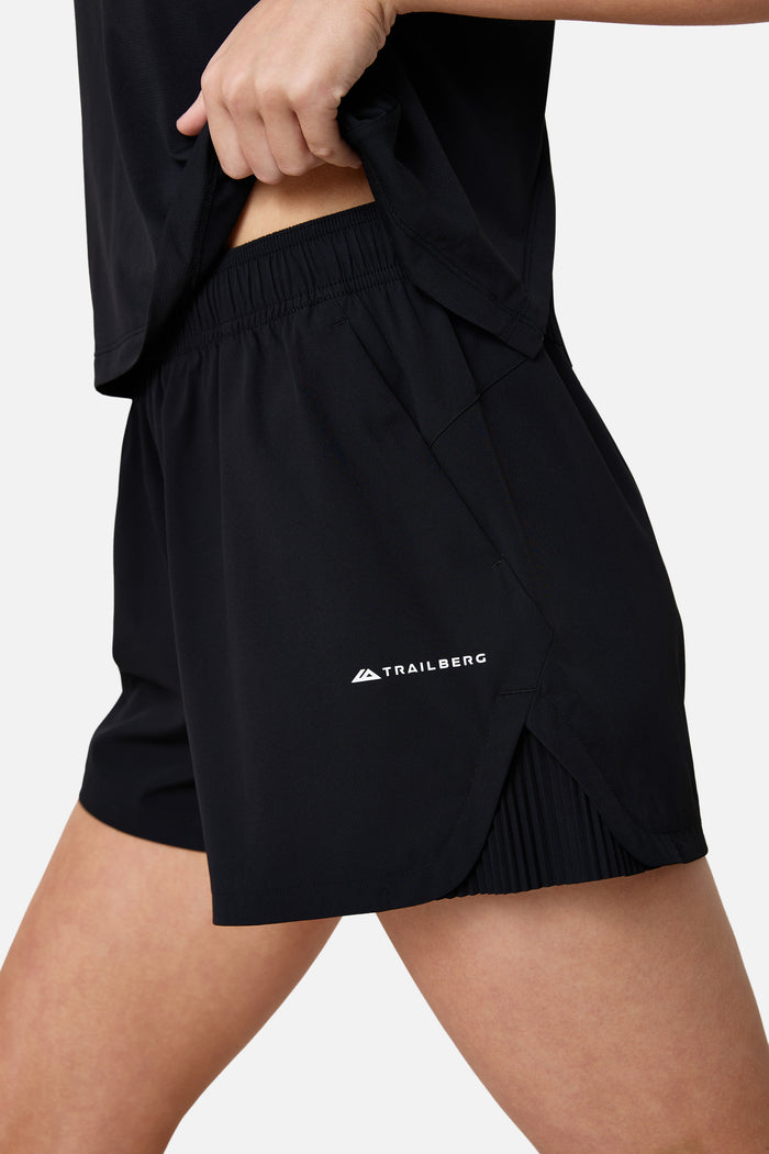 Womens Andara Pleated Set - Black