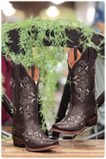 Women's Athletic Fit Leather Boot with Butterfly Inlay-Women's Boot-Tanner Mark-Gallop 'n Glitz- Women's Western Wear Boutique, Located in Grants Pass, Oregon