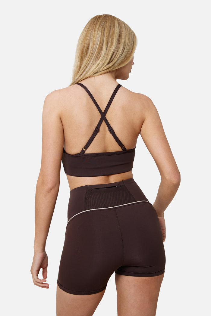 Womens Drift Bra and Short Set - Bitter Chocolate