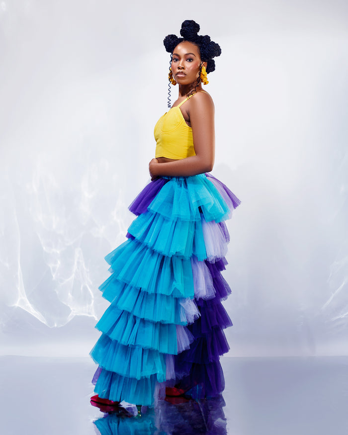 Wonderland Pants | Tiered Tulle Wide-Leg Pants - Dimaz
