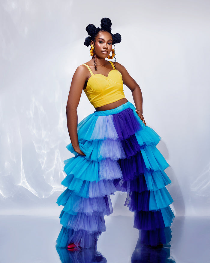 Wonderland Pants | Tiered Tulle Wide-Leg Pants - Dimaz