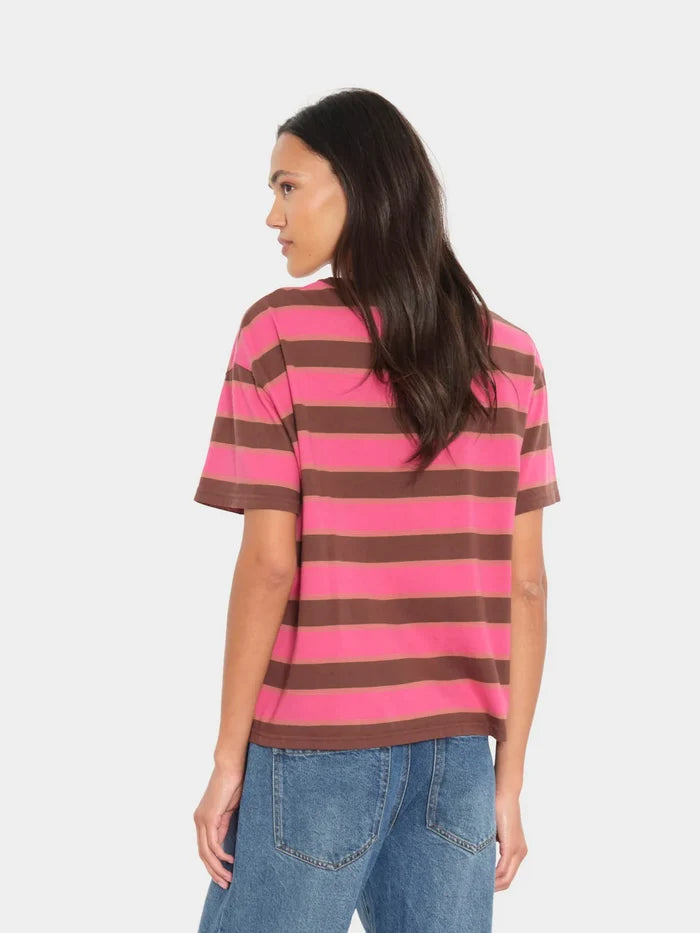 Xix047 Chocolate Cherry Striped Tee
